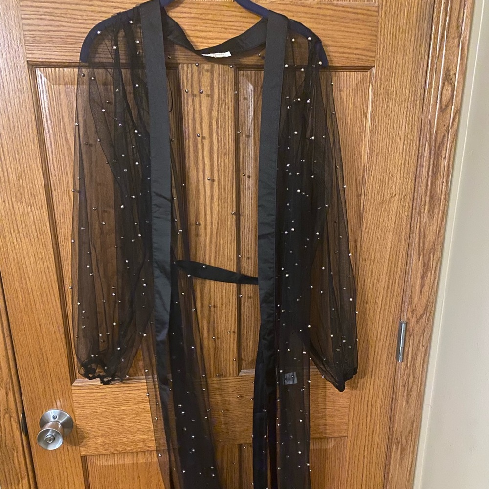 M/L Embellished Tulle Duster